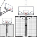Basketball 2-in-1 Backstop Net+Light Mount System, Standalone Backstop Net, Standalone Light Mount Frame for Backyard Family Play, Fits Standard Hoops(Light NOT Included)