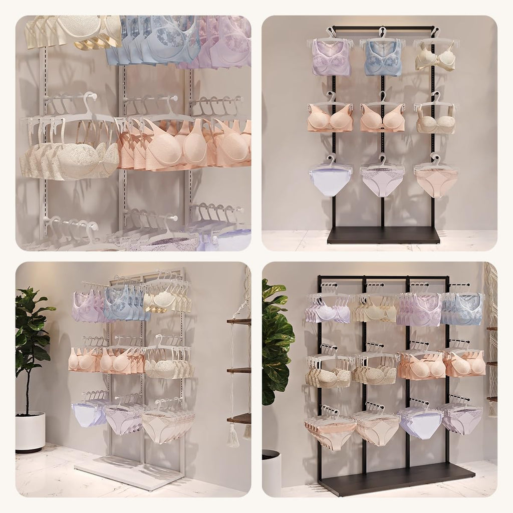 Metals Underwear Display Rack Stand,Freestanding Clothing Store Boutiques Retail Lingerie Garment Rack Coat Rack Stand,Commercial Shelves,for Socks Bra Panties Scarves Storage(Gold,L65cm/23.5in)