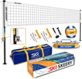 SKEERY Outdoor Heavy Duty Volleyball Net Set, Anti-Sag Design, Adjustable Aluminum Poles, Portable Volleyball Net for Backyard,Grass and Beach