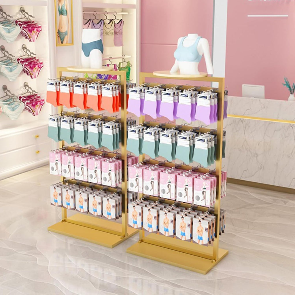 Underwear Display Rack, Commercial Free Standing Hanger for Bikini, Swimwear, Lingerie, Socks, Bra Rack Garment Rack for Clothing Store, Retail Display Rack