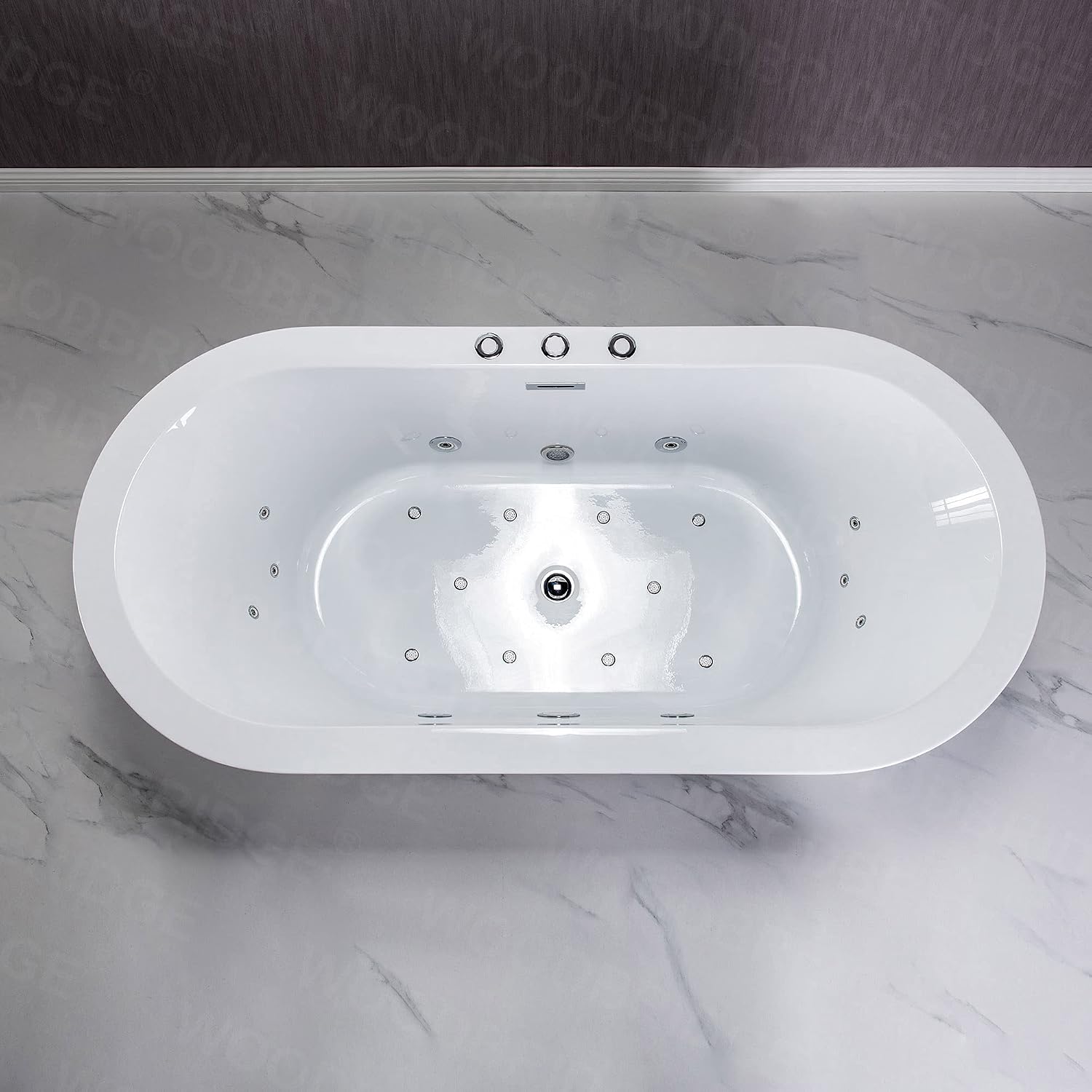 WOODBRIDGE 67' Air Bubble and Whirlpool Jetted Freestanding Bathtub B0030 / BTS1606