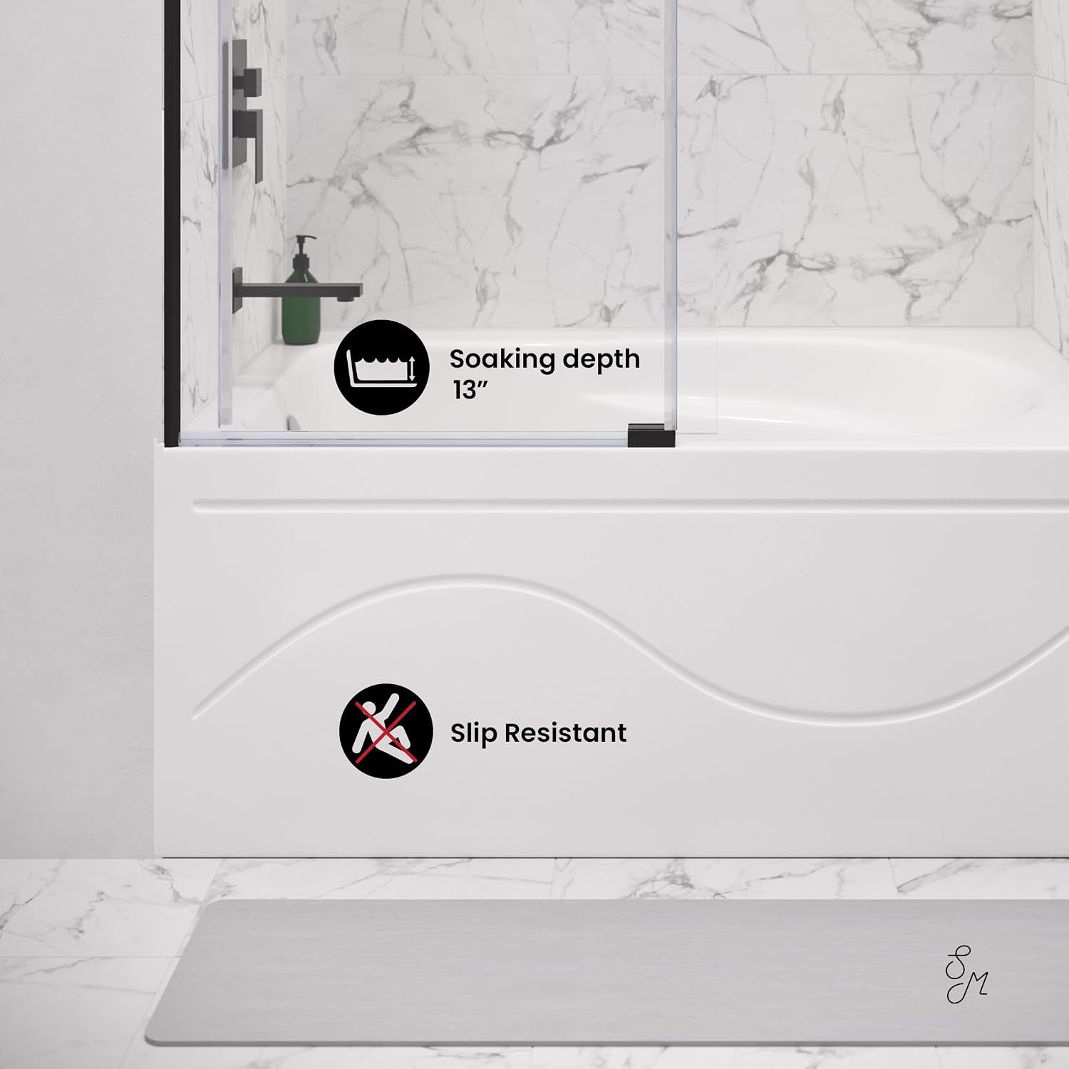 Ivy 48'' x 32' Bathtub with Apron Left Hand Drain in White