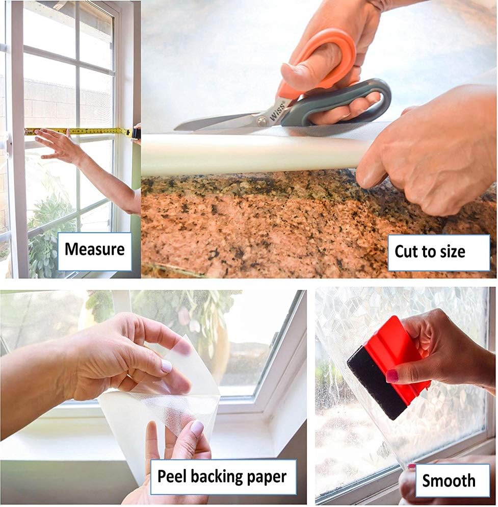 d-c-fix 346-0464 Self-Adhesive Privacy Glass Window Film, Perennial/Damast, 17' x 78' Roll (Pack of 7)