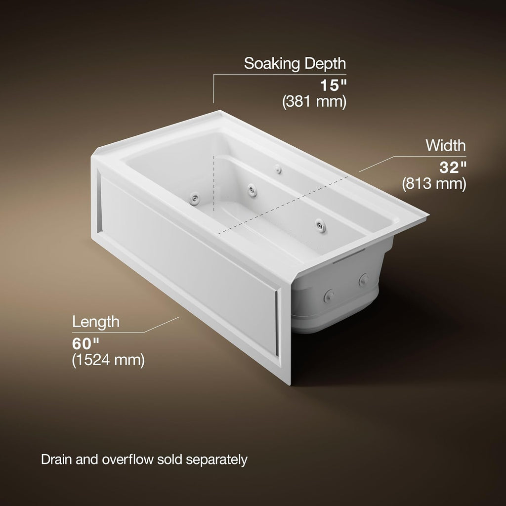 Kohler K-1122-XGHRA-0 Archer Bathtub, White