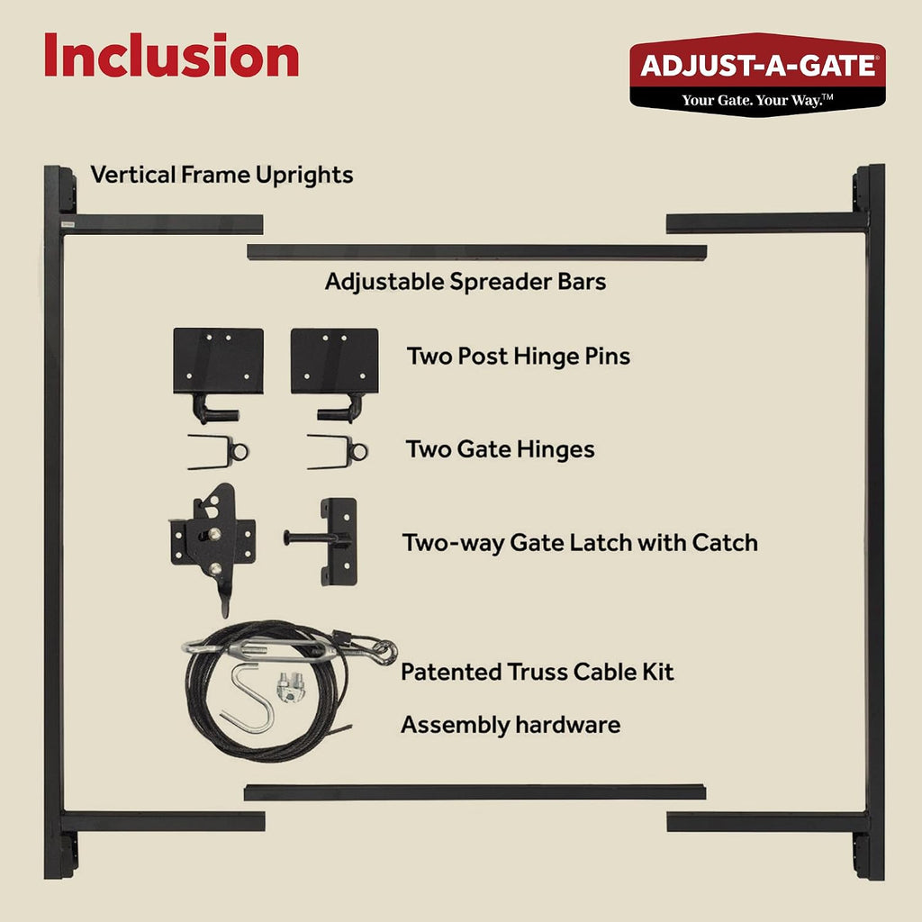 Adjust-A-Gate Gate Opener Kit, Complete System for Openings 60'-96', Heights 3' to 4'