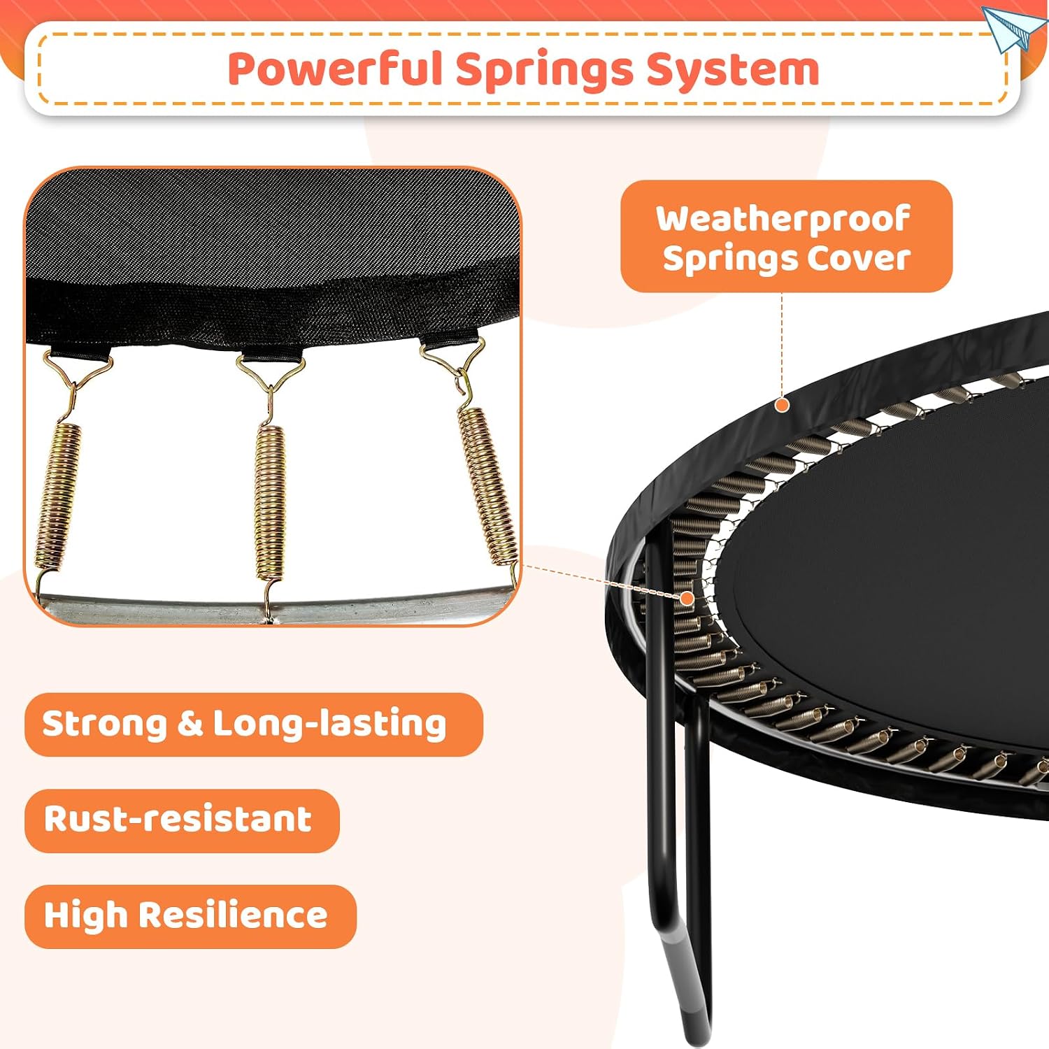Zevemomo 12 FT Outdoor Kids Trampolines, 12 FT Trampoline with Basketball Hoop & Net, Coating Frame, Heavy Duty Pumpkin Trampolines, Black