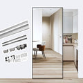 Trackless Ghost Mirror Sliding Door Hardware Kit, Aluminum Pocket Door Track with Soft-Close, Wall Mounted Invisible Barn Closet Door System(63.8in(162cm))