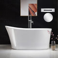 WOODBRIDGE 59' Acrylic Freestanding Bathtub Contemporary Soaking Tub with Chrome Overflow and Drain BTA0083-C,White