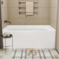 Drop-In Bathtub 60 x 32 inch Acrylic Alcove Tub with Left Hand Drain and Skirted Apron, White Built-In Soaking Tub for Bathroom Remodel, Comfortable Bathing Solution for Family or Guest