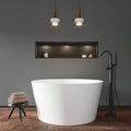 Dowell 078 48' Round Luxury Stone Resin Solid Surface Freestanding Bathtub White Modern-Roud 48'
