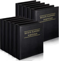Dunzoom 20 Pcs Estate Planning Portfolio Binder PU Leather 3 Ring Binders with Gold Title and Index Tab Dividers, 11'' x 11.8'' x 2.4'' Estate Planning Organizer (Black)