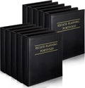 Dunzoom 10 Pcs Estate Planning Portfolio Binder PU Leather 3 Ring Binders with Gold Title and Index Tab Dividers, 11'' x 11.8'' x 2.4'' Estate Planning Organizer(Black)