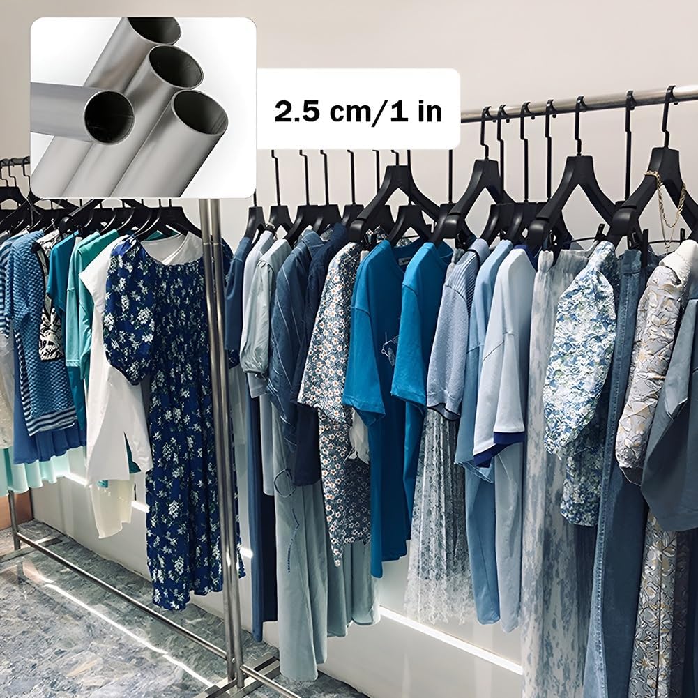 Simple Clothing Rack Max Load 176lbs Freestanding Stainless Steel Shop Garment Rack, Easy to Assemble(80 x 40 x 150 cm)