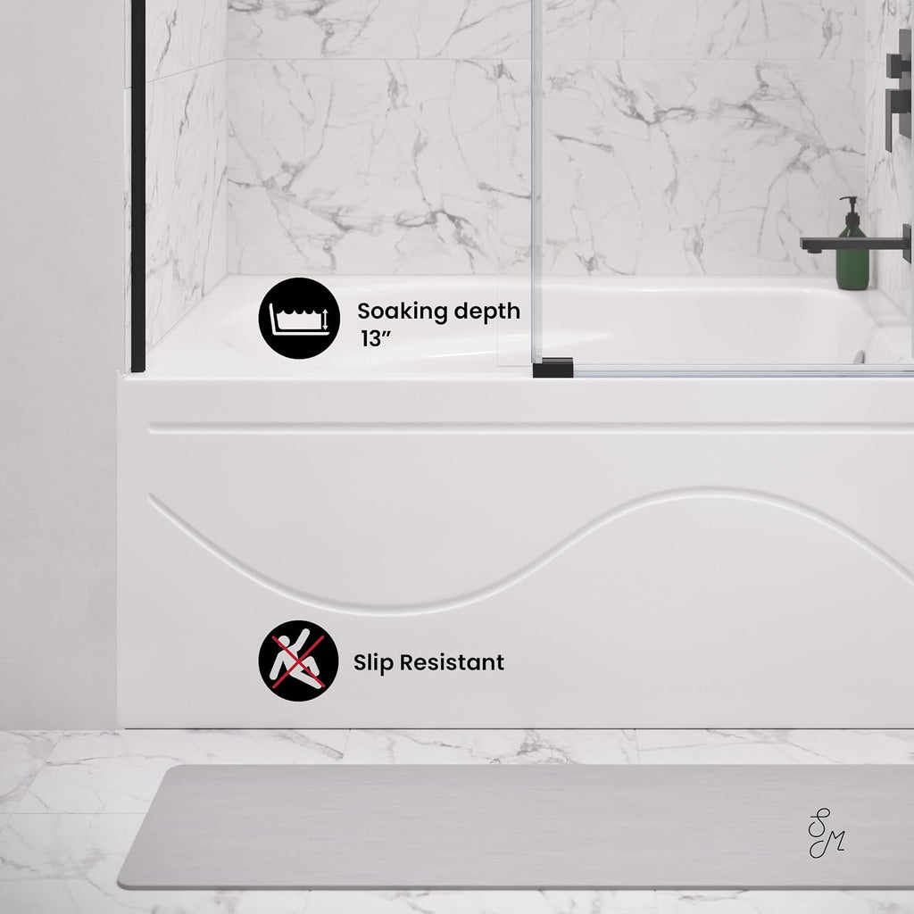 Swiss Madison Ivy 54'' x 30' Bathtub with Apron Right Hand Drain in White