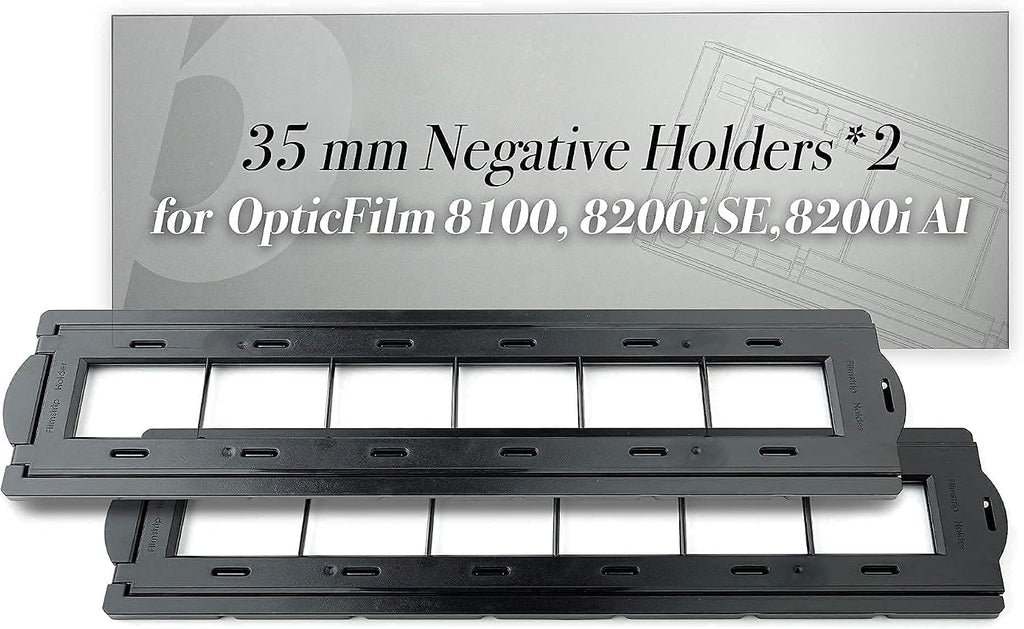 Plustek OpticFilm 8200i Ai Film & Slide Scanner Converter + 35mm Mounted Slide Holders kit + 35mm Negative Film Stripe kit
