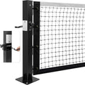 Permanent Pickleball net System with Hand-Crank Tension,Heavy Duty Steel Frame Pickleball net for Driveway,PRO Pickleball Net,Tournament-Spec 22ft x 36in Backyard,Club,School