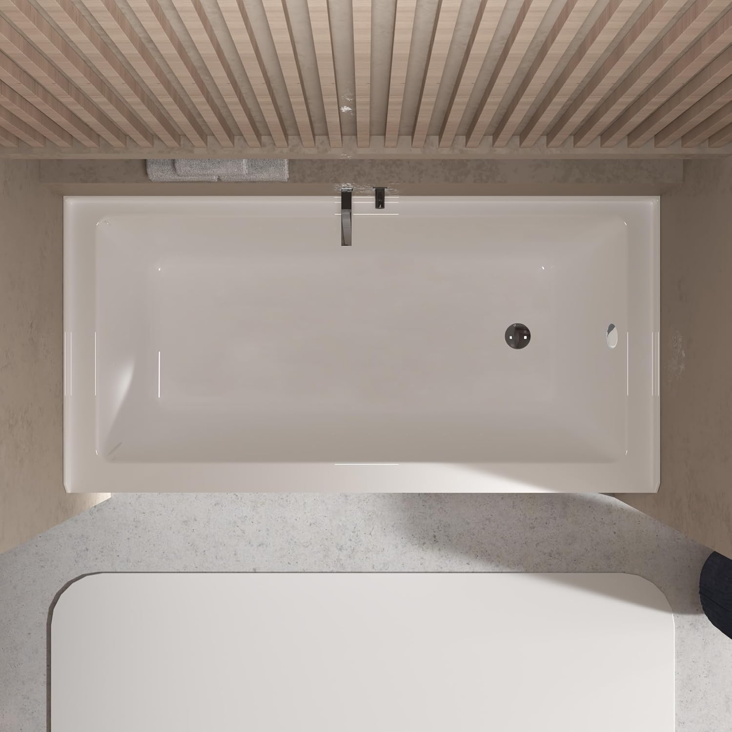 60x30 in Acrylic Drop-in Bathtub, Rectangular Soaking Tub with Integral Apron,Built-in Bathtub, Matte Drain and Overflow, Ergonomic Design, Easy Installation for Bathroom, Right Overflow and Drain