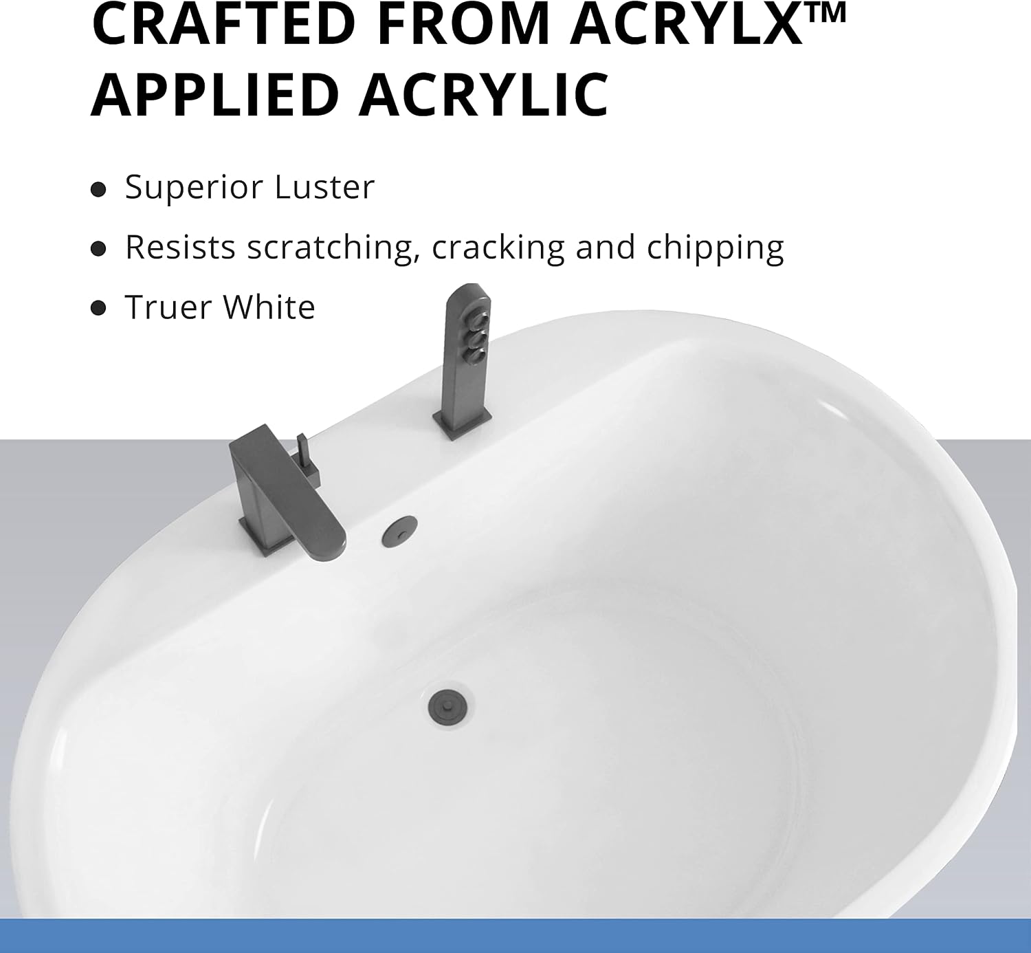 DreamLine Caribbean 60 inch L x 23 inch H White Acrylic Freestanding Bathtub