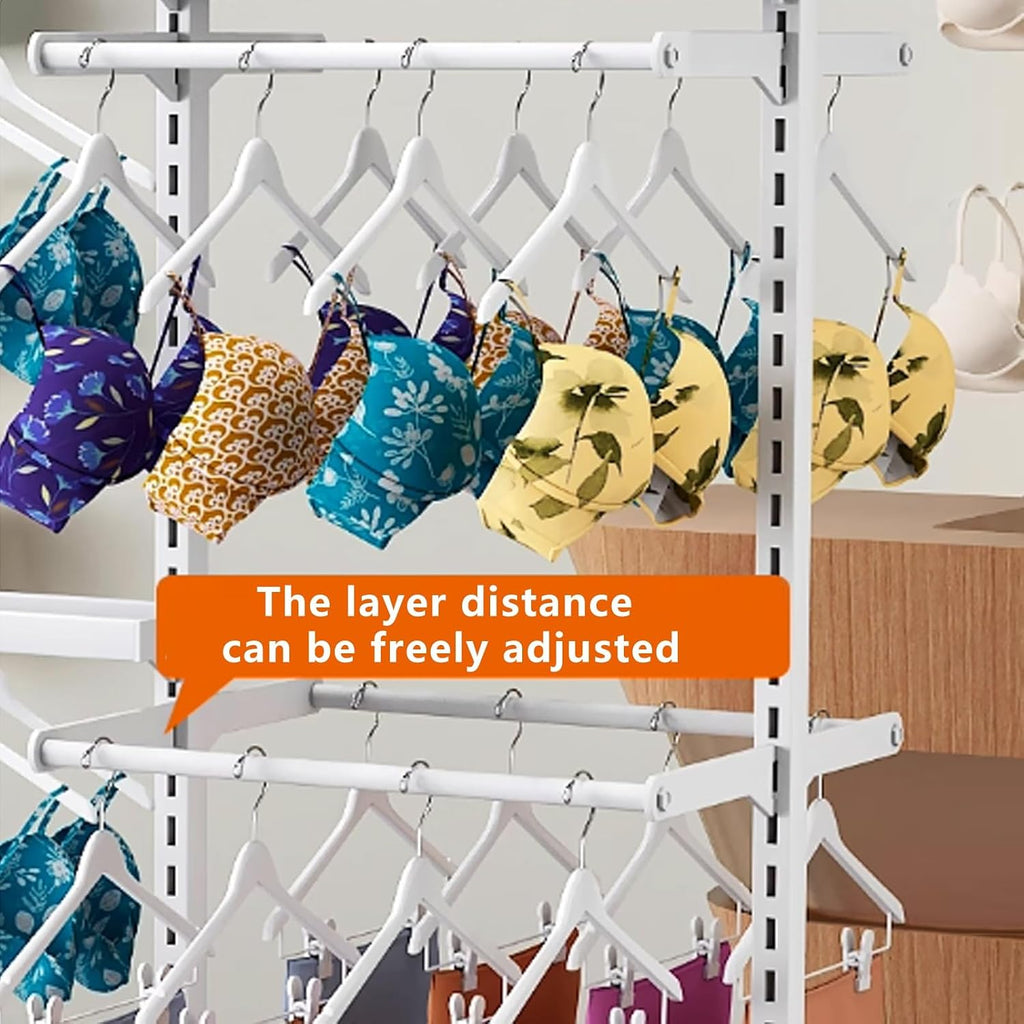 Floor Standing Organizer for Mall Retail Stores,Freestanding Underwear Panty Rack for Underwear Bra Shorts Jewelry Necklaces(Gold)