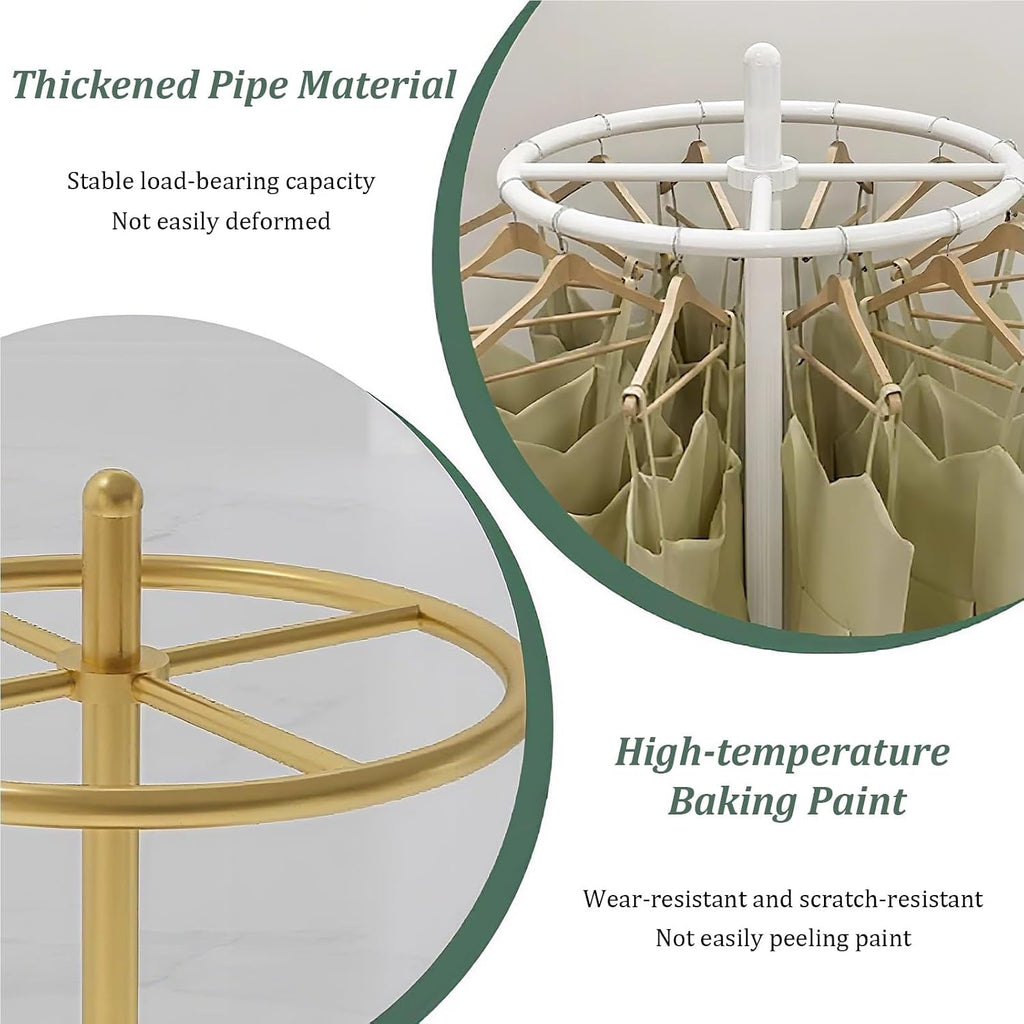 Freestanding Round Garment Rack, Floor Standing Rotatable Clothing Retail Display stand, Clothing Store Underwear Hats Show Shelf, for Retail Store(Black)