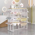 4 Tier Retail Clothing Store Shelf, Commercial Lingerie Garment Rack, Metal, Underwear Sock Display Organizer Stand, for Bras, Shorts, Hats, 100 * 45 * 135cm(White)