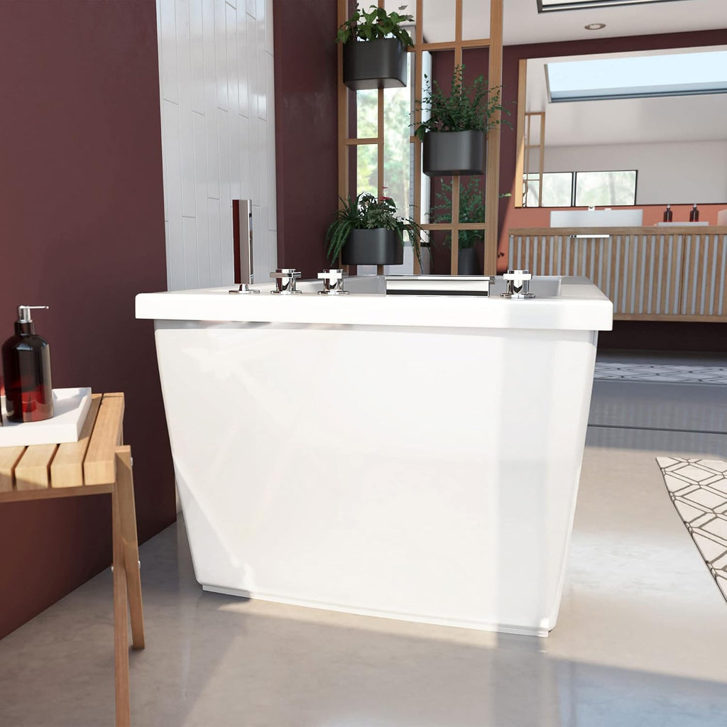 DreamLine Levantine 60 inch L x 23 inch H White Acrylic Freestanding Bathtub