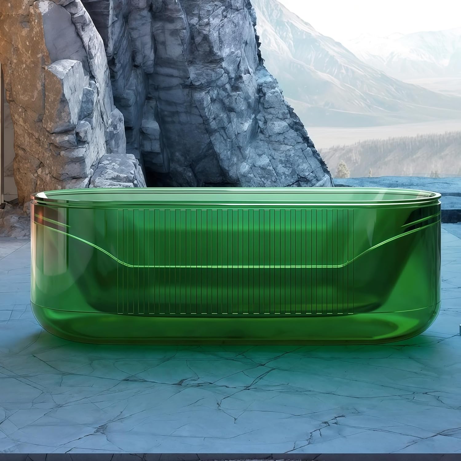 67' Edeyeu Freestanding Bathtub – Modern Solid Surface Bathtub Soaking Tub, Durable One-Piece Free Standing Tub for Spa-Style Relaxation. Suitable for Hotels, Families, and Villas Regular version