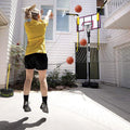 Yard Basketball Rebounder Net Return System Metal, Basketball Hoop Returner for Home & Outdoor Practice, Park Court Shot Trainer for 3-Pointers/Jump Shots/Free Throws