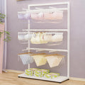 Underwear Display Rack,4 Tier Lingerie Garment Rack Retail Clothing Rack,Metal Display Shelves,Freestanding Clothing Store Boutiques Retail Lingerie Garment Rack(White,100*135cm/39.3*53in)