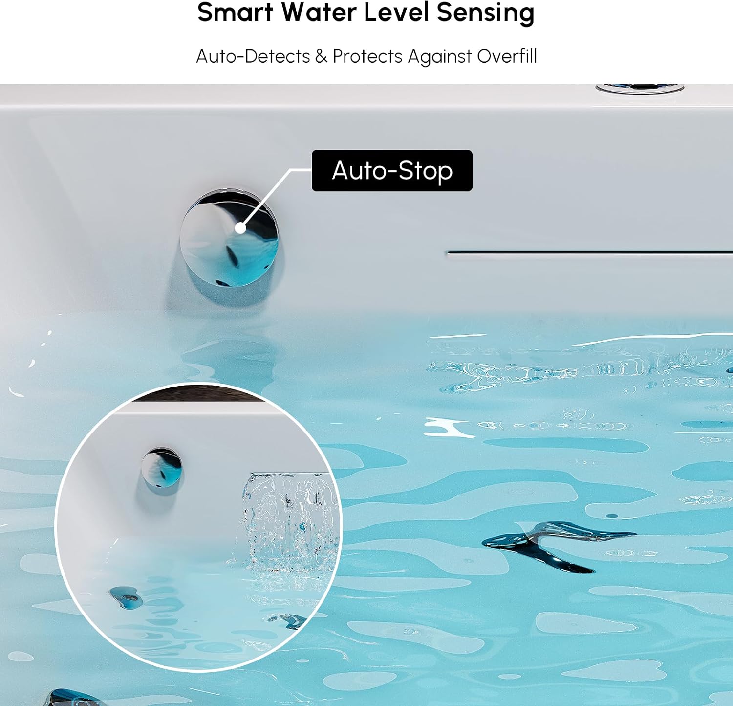 Homary 70.8' Whirlpool Bathtub with Thermostat Control, 2-Person Jetted Bathtub 3-Sided Apron Acrylic Soaking Tub with Jets, Lighted, Heater & Chromatherapy for Home Spa