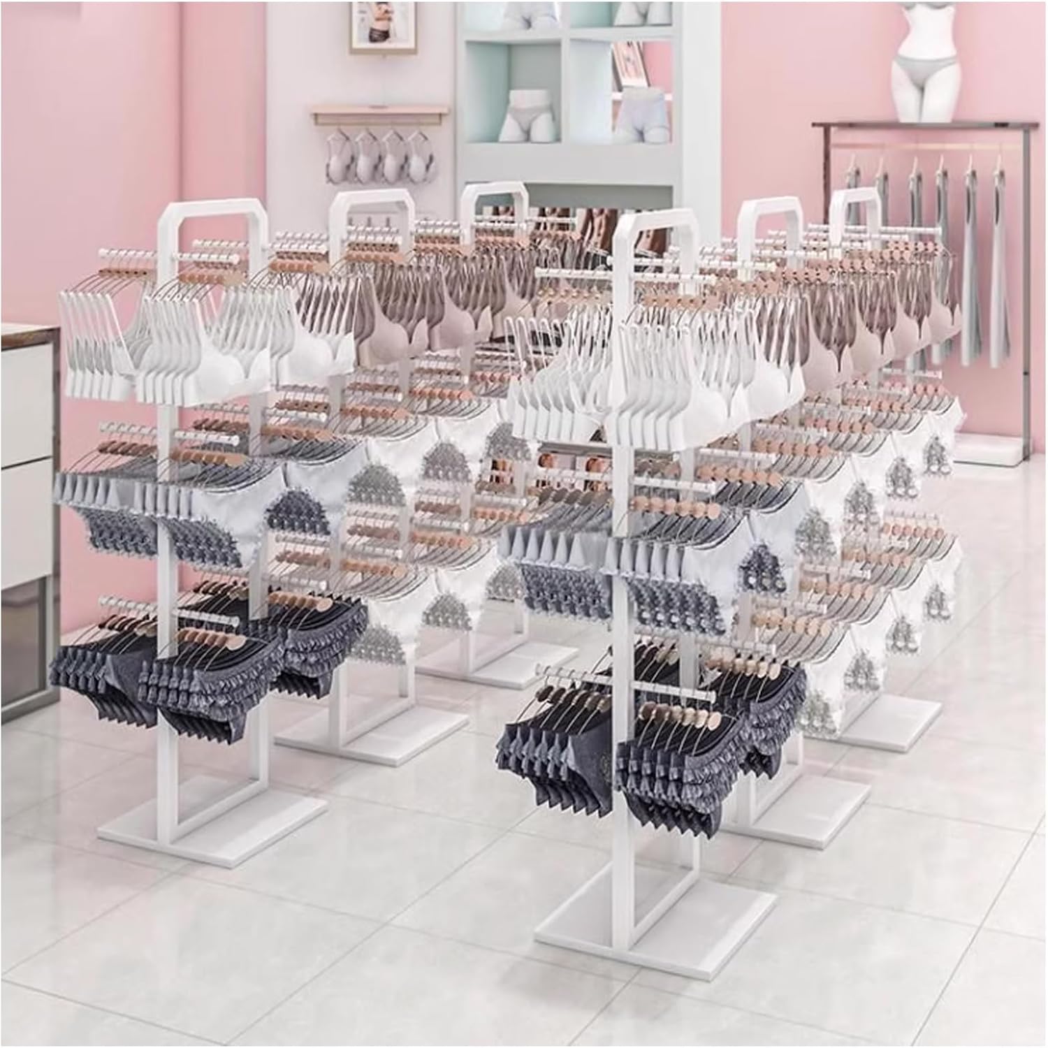 Clothing Store Garment Rack Boutique Lingerie Stand,3-layer Nakajima Rack Bra Shorts Display Storage Rack, Keyring Toys Show Jewelry,swimsuit Beachwear Hanger Garment Organizer For Mall Exhibition