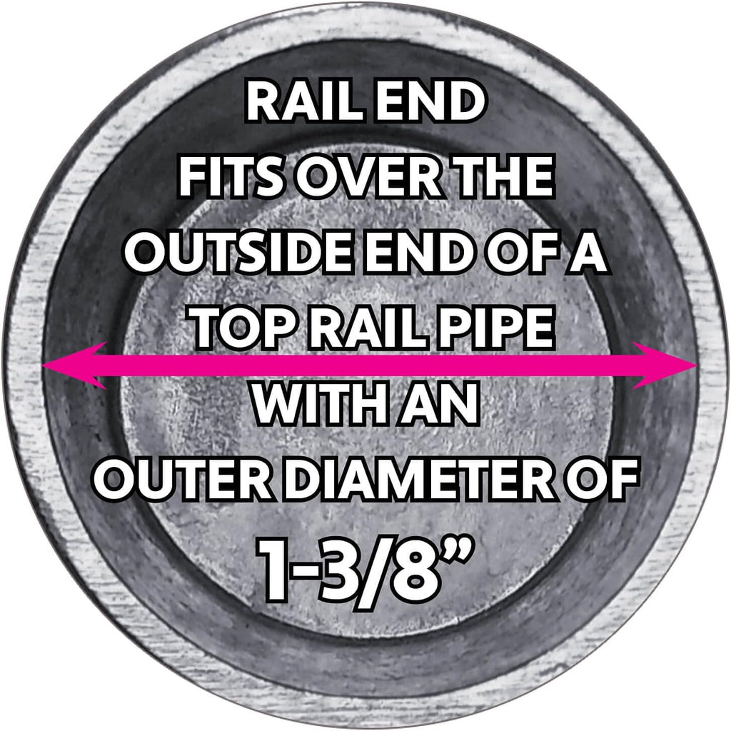 1-3/8' - CASE - Top Rail End for Chain Link Fence - Use for 1-3/8' Outside Diameter Top Rail Pipe - Aluminum Chain Link Rail End - Qty 500