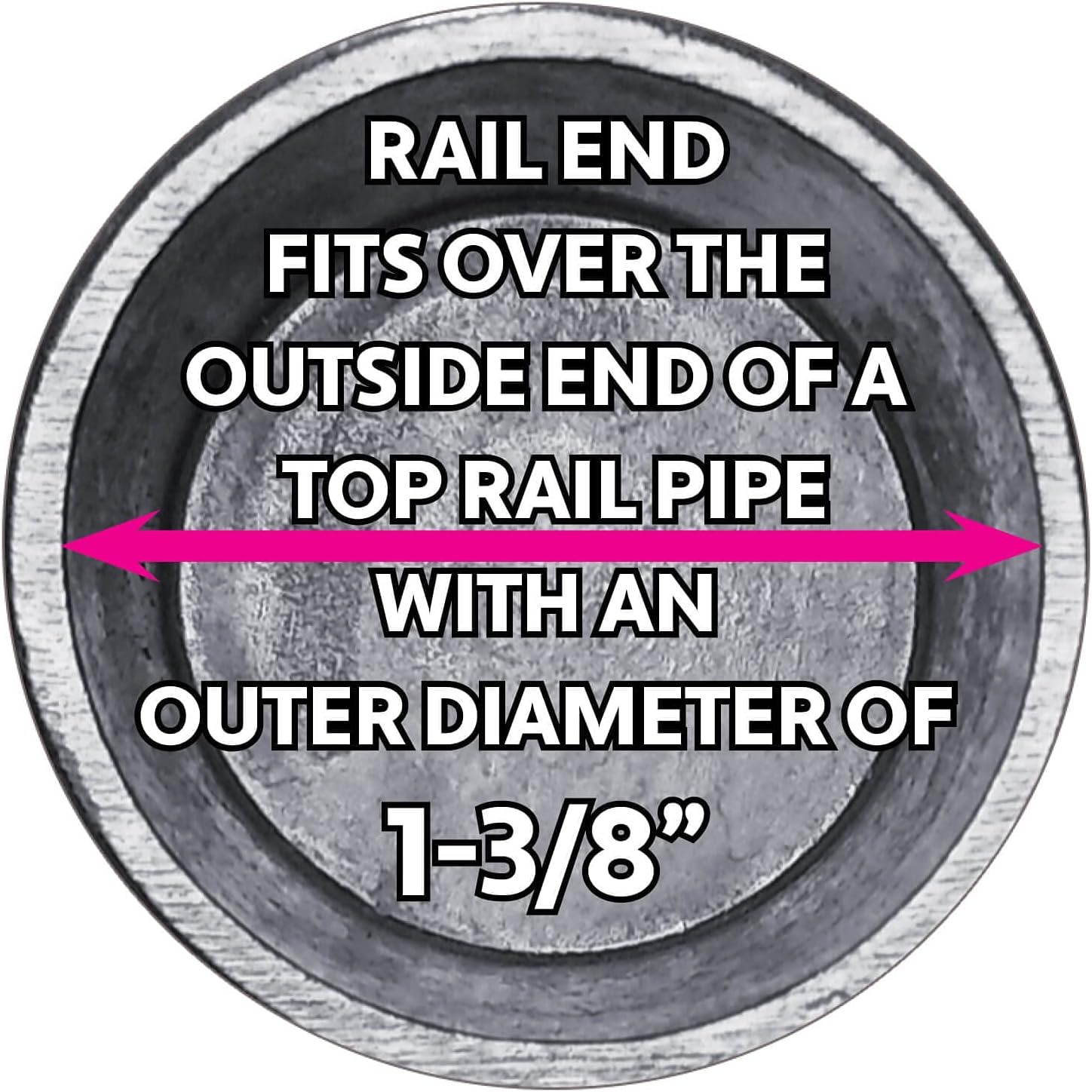 1-3/8' - CASE - Top Rail End for Chain Link Fence - Use for 1-3/8' Outside Diameter Top Rail Pipe - Aluminum Chain Link Rail End - Qty 500