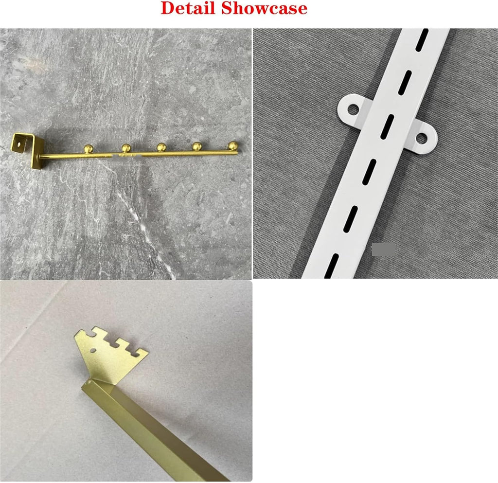 Wall-Mounted Underwear Display Stand, Metals, Lingerie Garment Rack, Retail Sock Show shelves, Supermarkets Commercial Clothing Store Shelf, for Bras, Shorts, Hats(Gold,120 * 150cm)