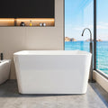 GarveeLife 49' Acrylic Freestanding Soaking Bathtub, Deep Ergonomic Design,cUPC Certified Bath Tub, Double-Walled Insulation, Matte Drain & Overflow, Easy Install, Modern Bathroom Tub, All White