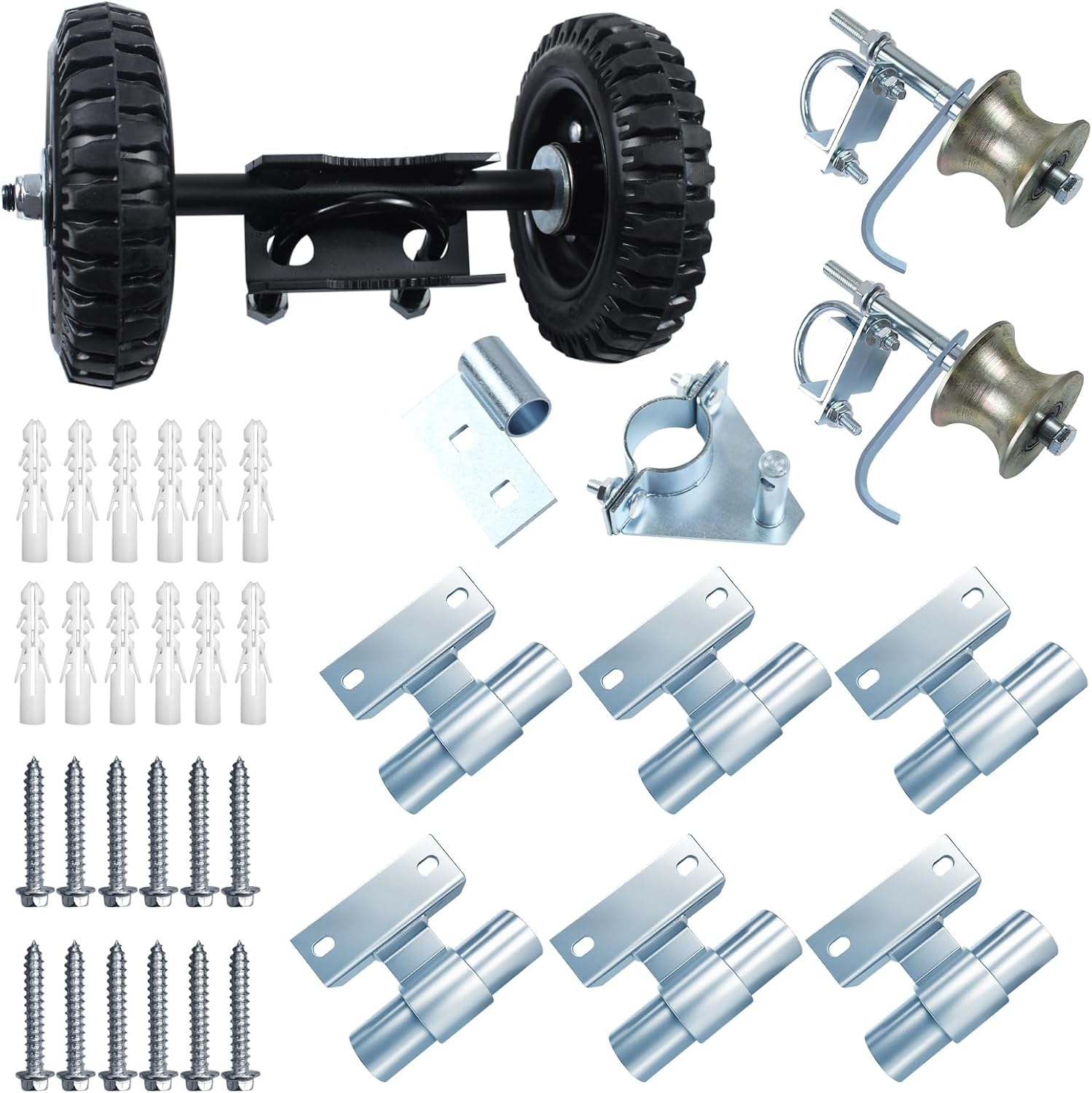 Wall Mount 6' Wheels Rolling Gate Hardware Kit | Sliding Gate Hardware | Sliding Gate Kit | Farm Gate Hardware
