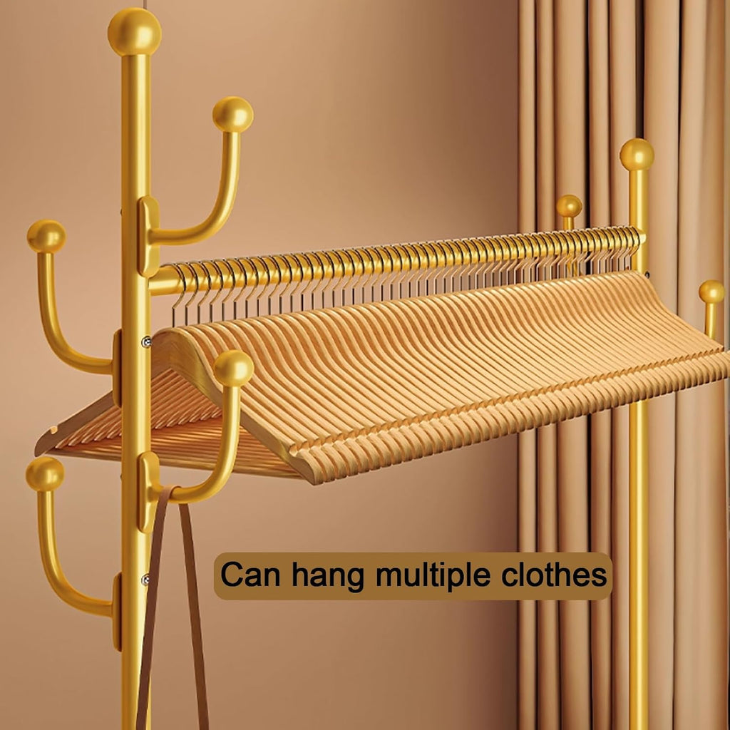 Clothes Rack With Storage Basket For Hanging Clothes,Rolling Heavy Duty Clothing Rack With Wheels,Metal Garment Racks With Coat/Hat Hooks,Freestanding Clothing Organizer(White,100cm(39.4in))