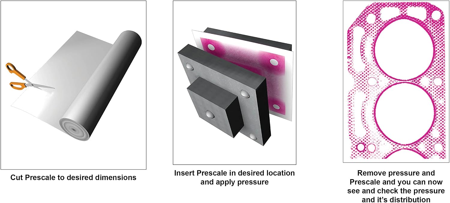 Fujifilm Prescale Medium Pressure (MS) – Surface Pressure Mapping - Pressure Indicating Film - Tactile Sensor - Pressure Range 1,400-7,100 PSI; 32.8 ft x 10.6 in. Film Roll