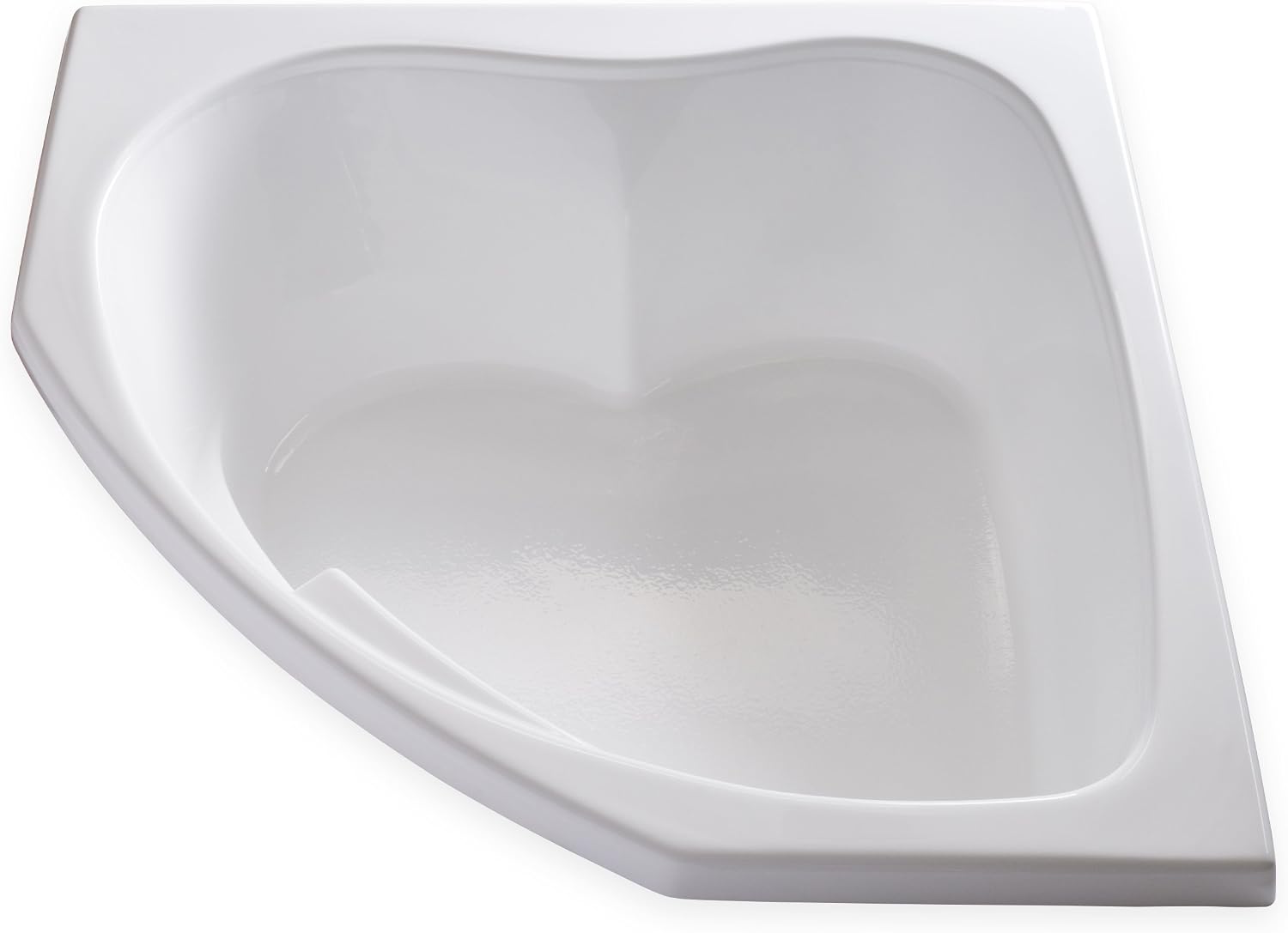 Carver Tubs - SKC5555 - Soaking Acrylic Corner Bathtub - 55'L x 55'W x 18.5'H - Two Person White Triangle Heart Tub