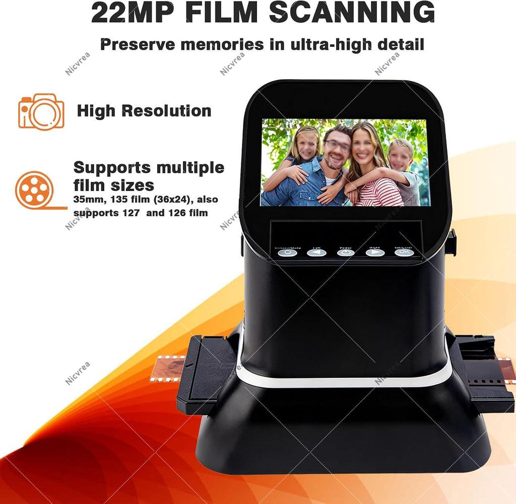 4.3 Inch Photo Film Scanner Slide Digitizer Digital 35mm Image Converter with TV Output and Built in LCD Display for Image Preview