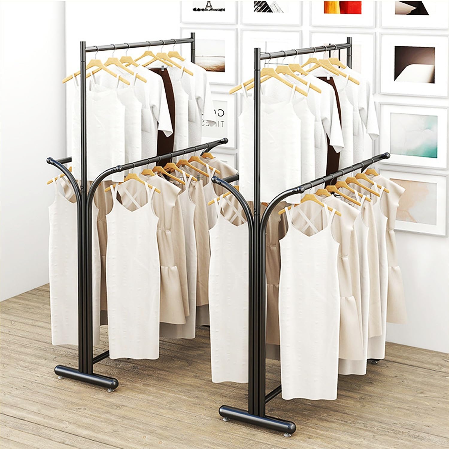 Clothing Rack, Modern Clothes Rack for Hanging Clothes, Heavy-duty Coat Racks Freestanding Garment Rack for Boutiques, Retail Display Racks for Retail(Black,80cm)