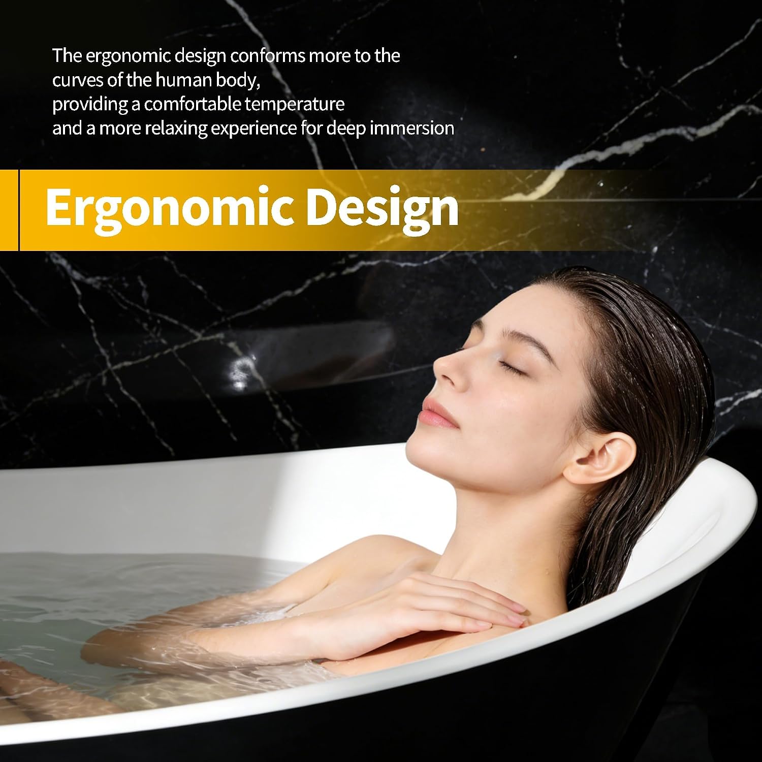 GarveeTech 67 Inch Freestanding Bathtub, Acrylic Deep Soaking Tub, Non-Slip Acrylic Tub with Chrome Overflow and Drain, cUPC Certified, Ergonomic Modern Bath for Bathrooms, Easy-Install