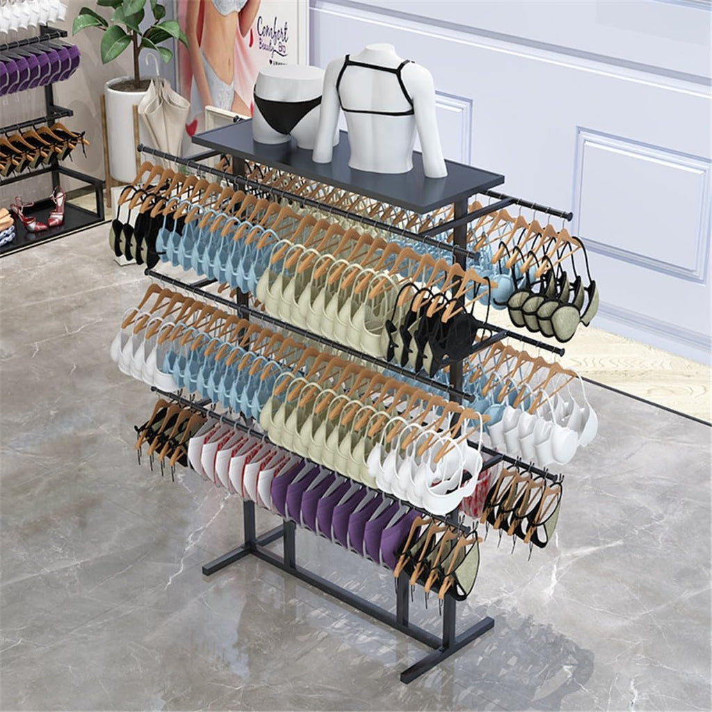 3 Layer Bra Rack Clothes Rack, Stand Clothes Rack Freestanding Underwear Display Stands for Retail Stores, Racks for Underwear Storage Commercial Shorts Storage Shelf