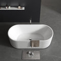 67' Acrylic Freestanding Bathtub, Modern Acrylic Soaking Bathtub, Freestanding Rectangular Tub with Matte Drain and Overflow, Ergonomic Deep Design, Double-Walled Insulation, CUPC Certified