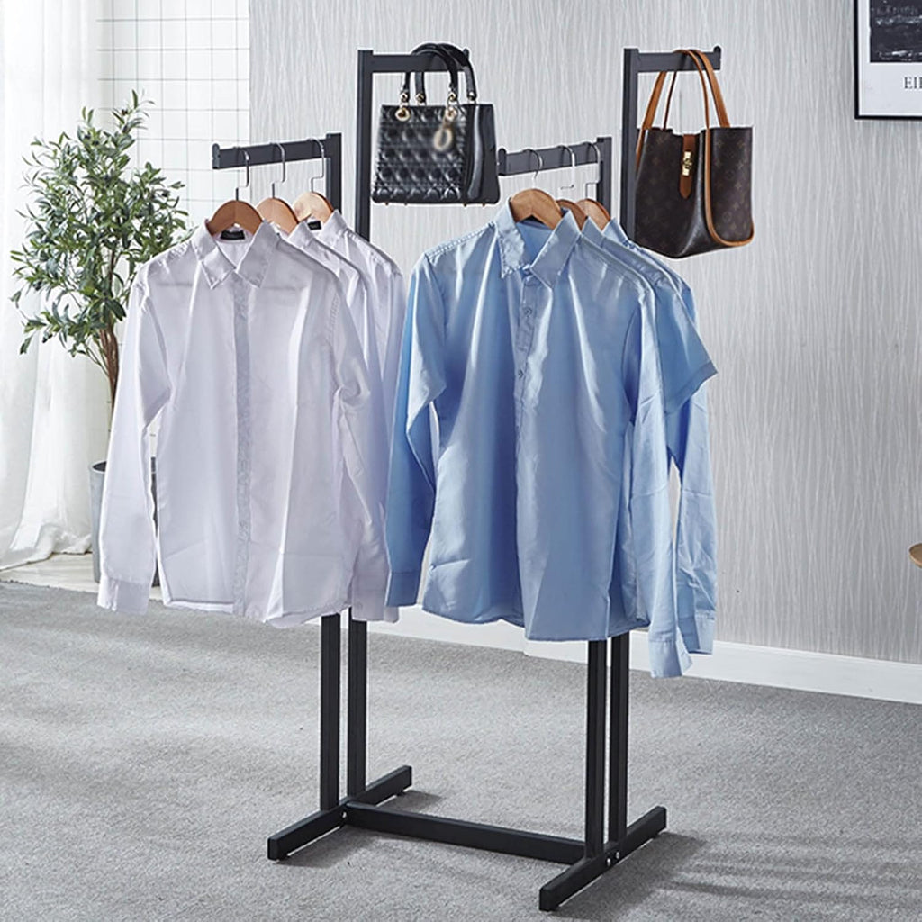 Floor-standing Heavy Duty Metal Garment Racks, Retail Boutique Store Clothes Display Rack Nakajima Rack ， Commercial Entryway Organizer Coat Rack，adjustable Height 6 Way Rack Clothes Hanging Rod