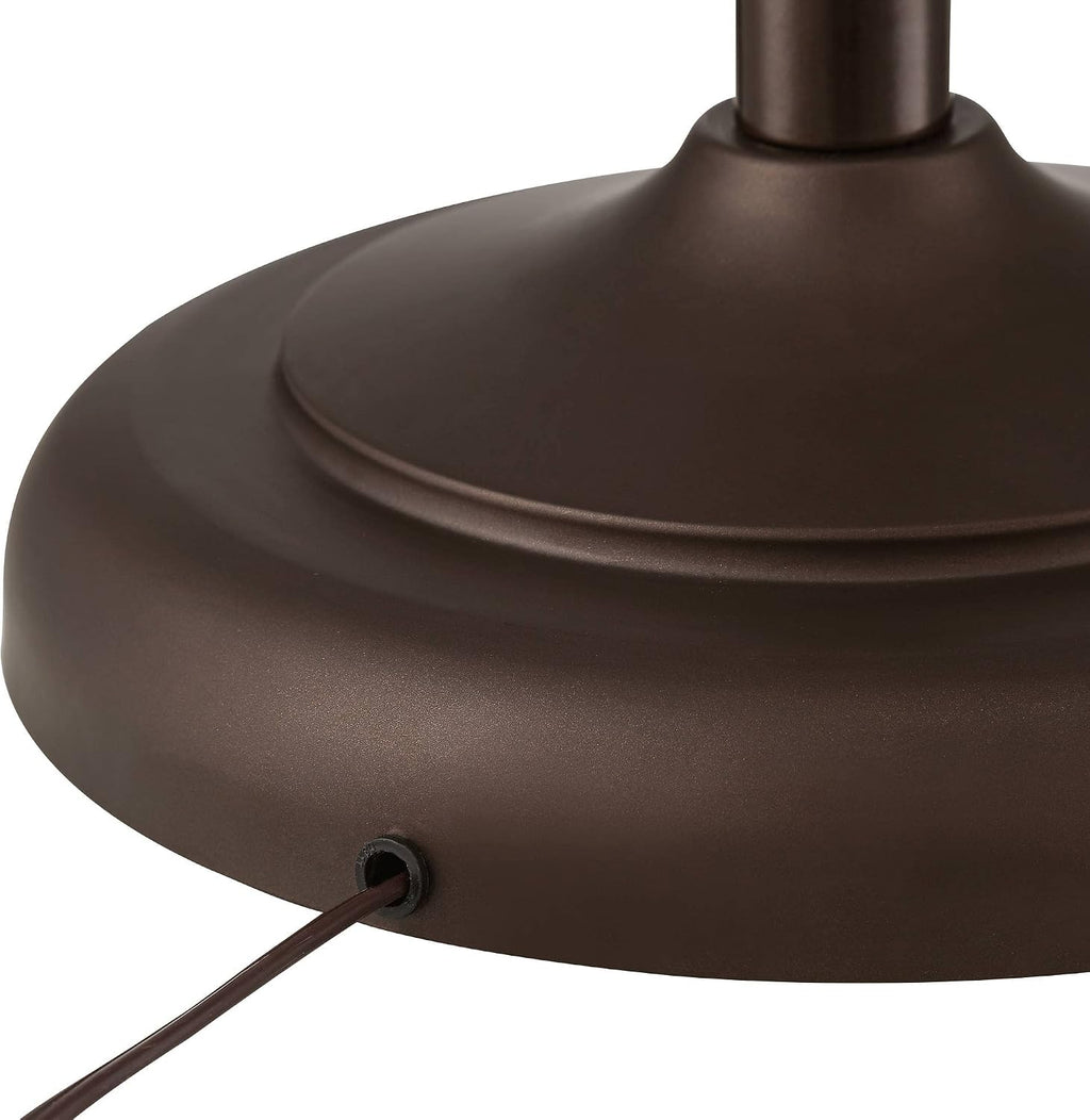 Franklin Iron Works Works Ferris Industrial Farmhouse Rustic 57' Tall Downbridge Pharmacy Floor Lamp Bronze Faux Wood Grain Metal Adjustable Dome Shade for Cottage Core Living Room Reading Family