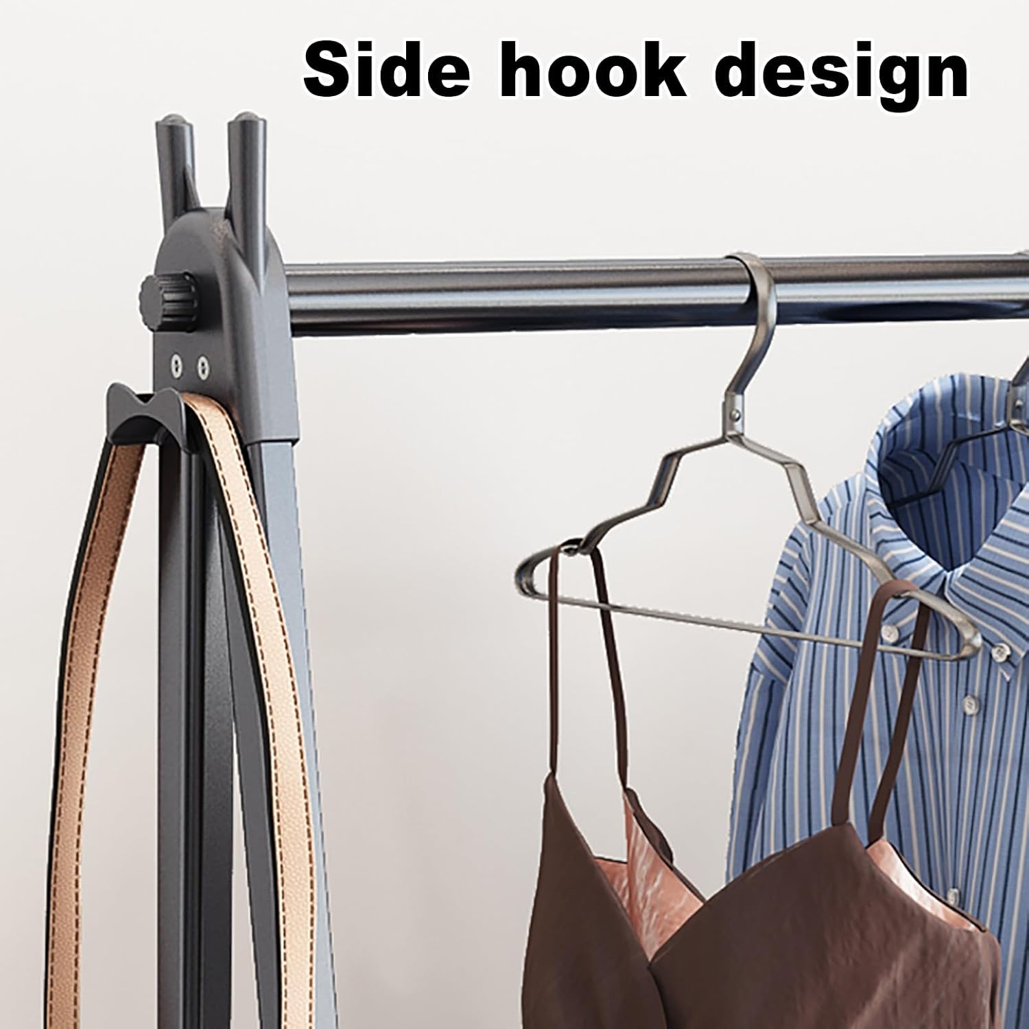 Foldable Garment Rack, Heavy Duty Clothes Rack With Wheels, Metal Collapsible Rolling Portable Wardrobe Racks, Adjustable Width (21.7-47.2'')(80cm/31.5in)