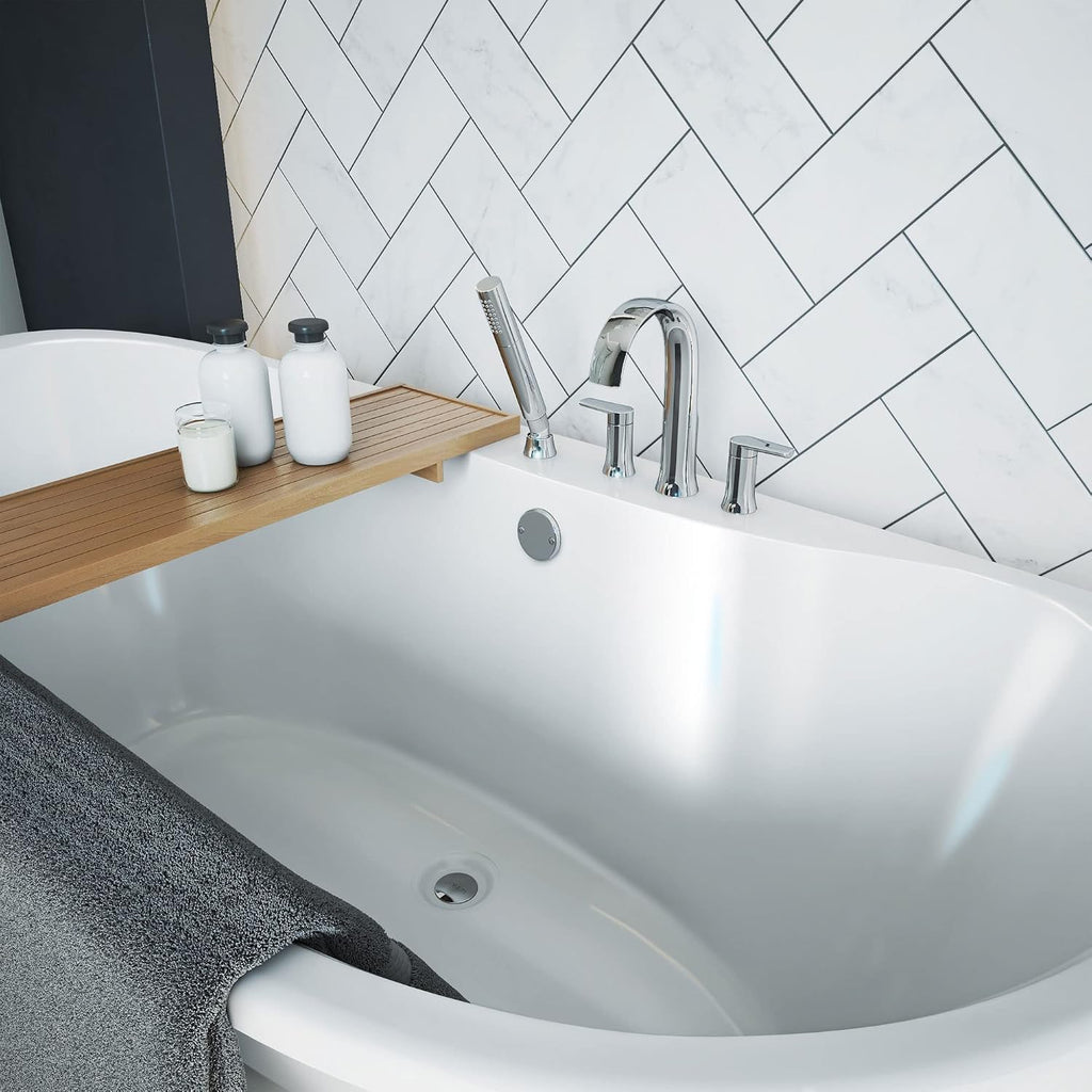 DreamLine Montego 60 inch L x 27 inch H White Acrylic Freestanding Bathtub