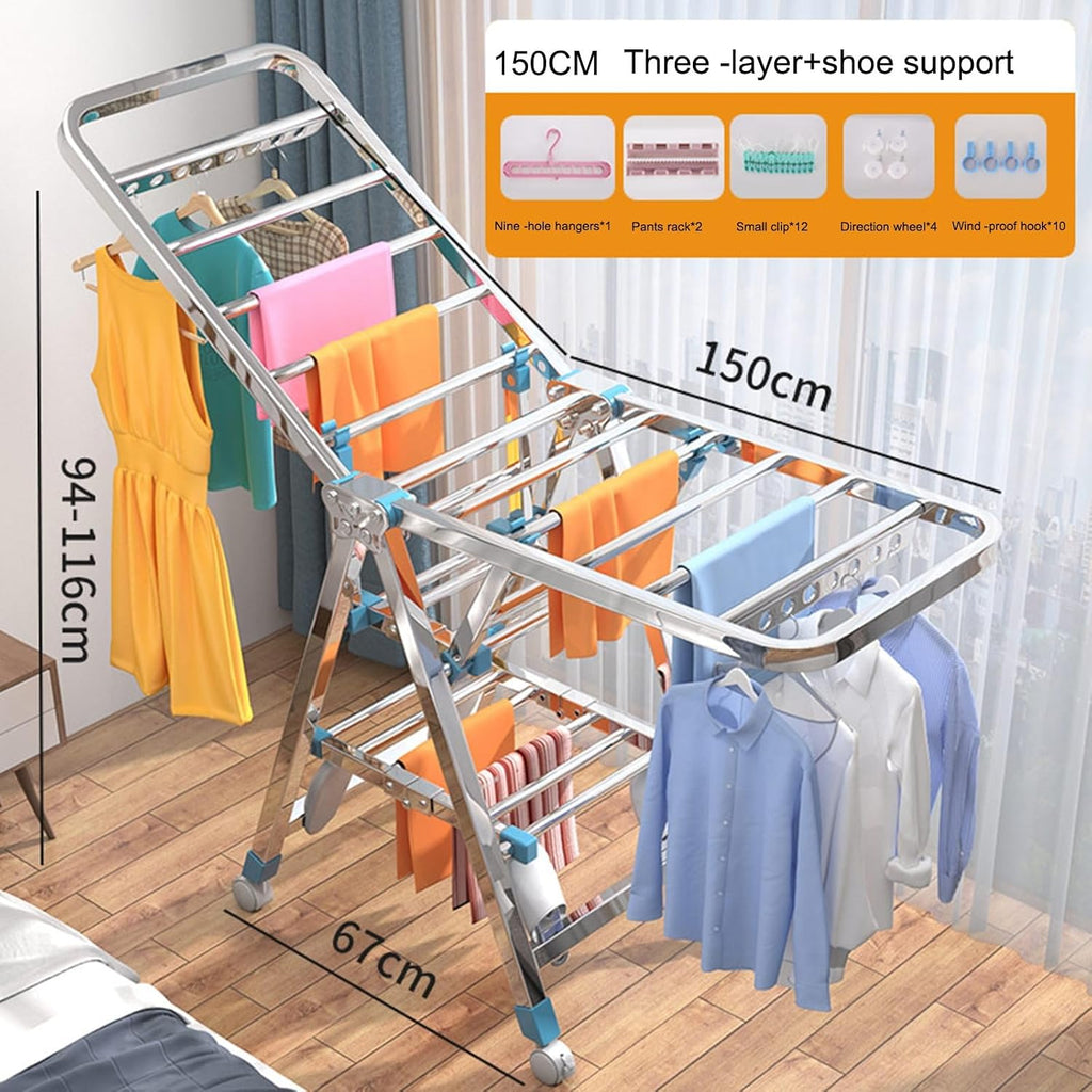 Clothes Drying Rack Laundry Drying Rack Collapsible Freestanding Washing Machine Organizer, Portable drying rack Space Saving Laundry and Drying Rack for Bathroom, Apartment and Laundry Room ( Color :