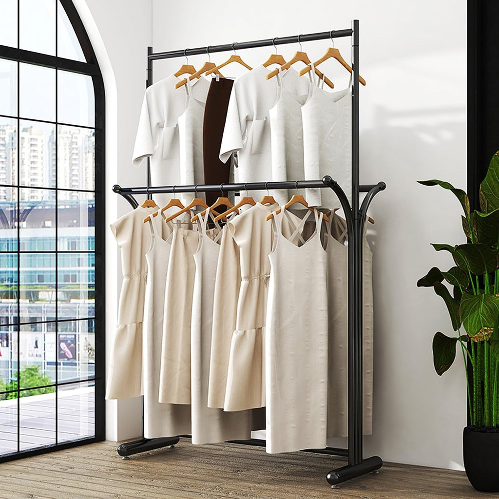 Clothing Rack, Modern Clothes Rack for Hanging Clothes, Heavy-duty Coat Racks Freestanding Garment Rack for Boutiques, Retail Display Racks for Retail(Black,80cm)